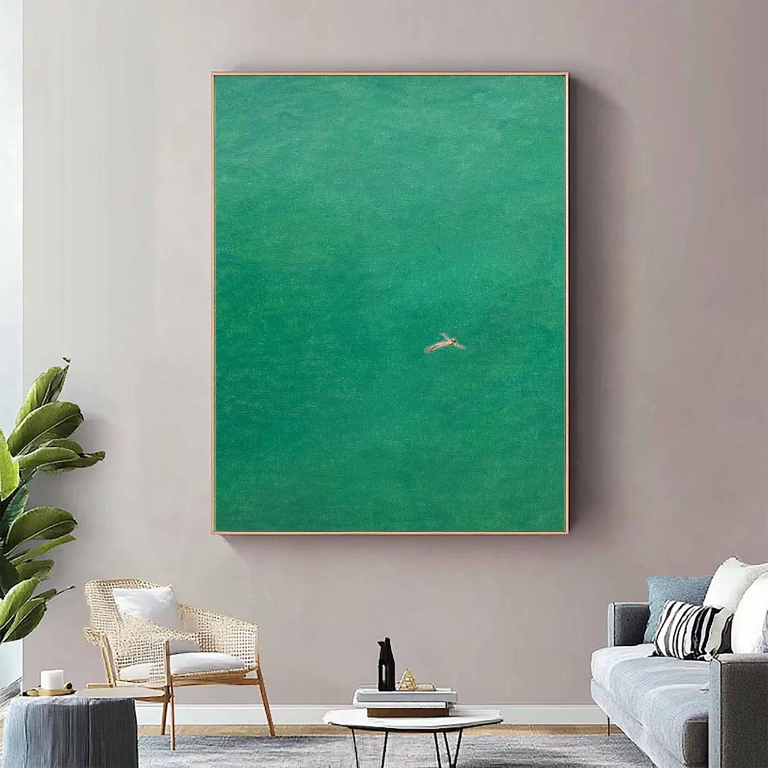 Subaqueous Grace: Contemporary Art of a Diver in Green Waters #BGA 372