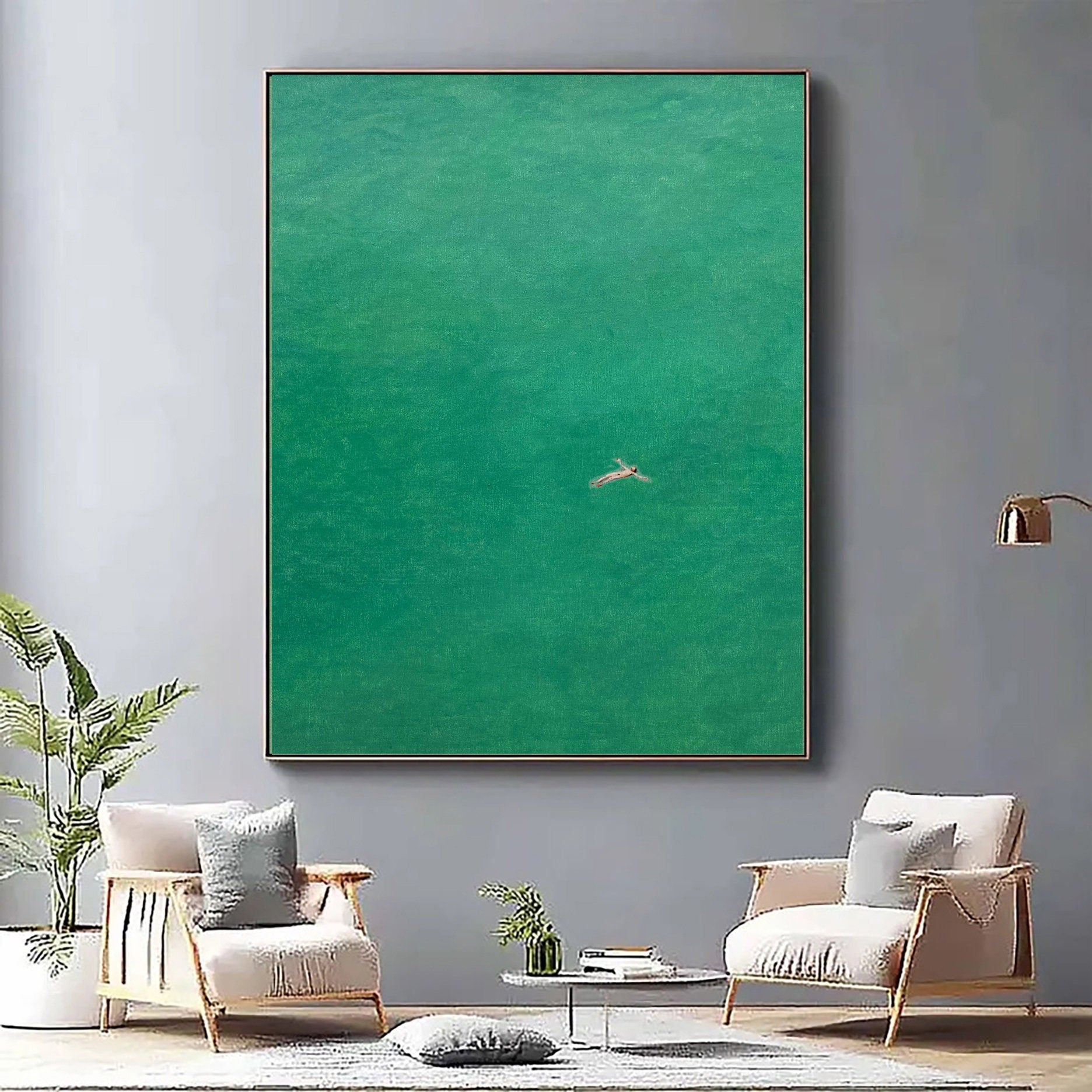 Subaqueous Grace: Contemporary Art of a Diver in Green Waters #BGA 372 - Image 3