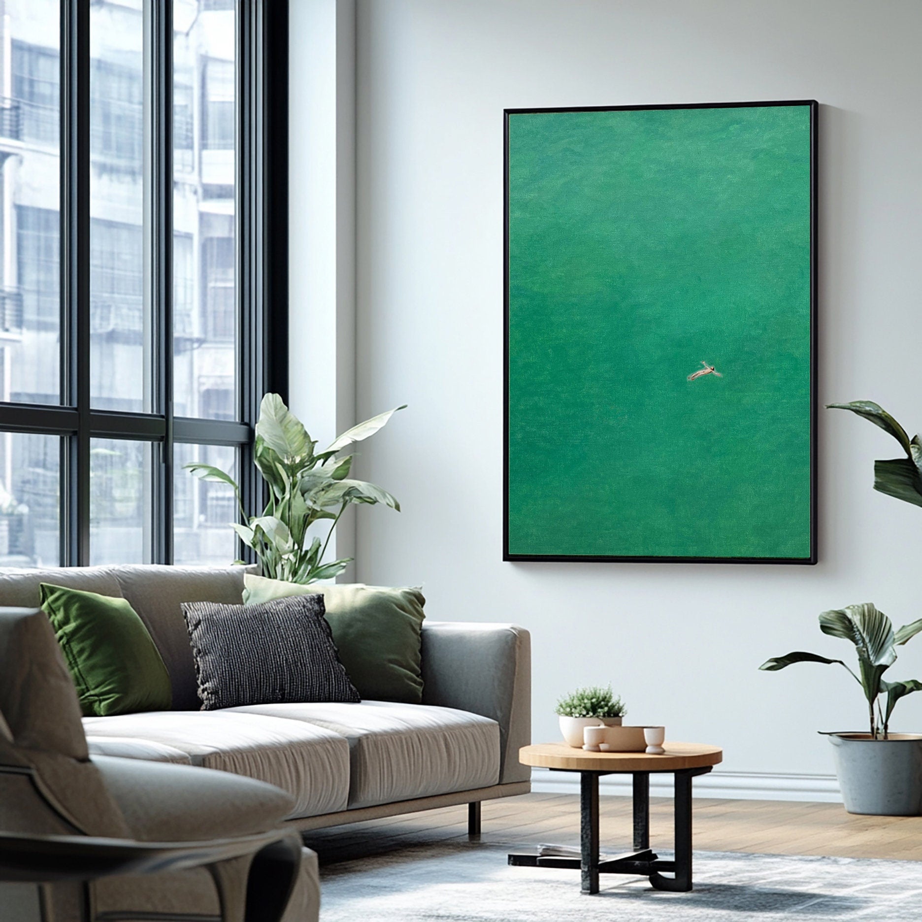 Subaqueous Grace: Contemporary Art of a Diver in Green Waters #BGA 372 - Image 5