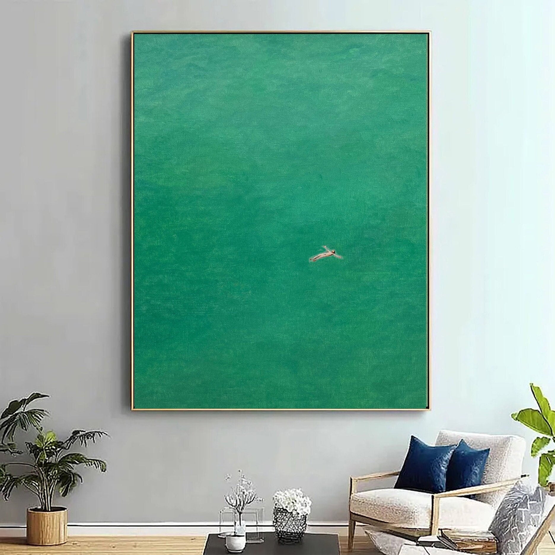 Subaqueous Grace: Contemporary Art of a Diver in Green Waters #BGA 372 - Image 6