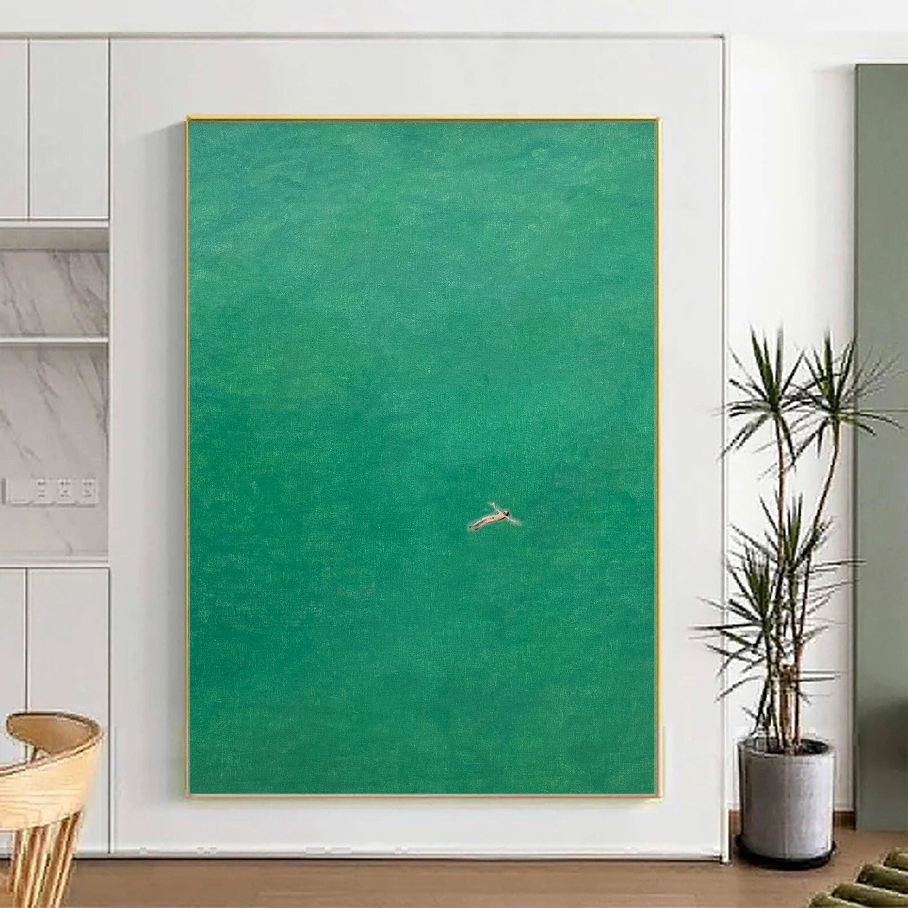 Subaqueous Grace: Contemporary Art of a Diver in Green Waters #BGA 372 - Image 8