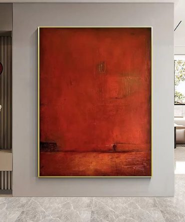 Deep Red Minimalist Wall Art #BGA 057