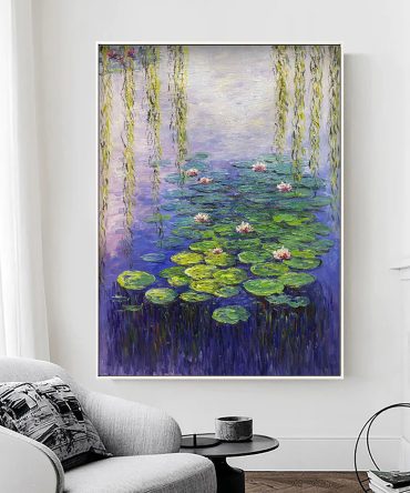 Water Lily Harmony, Contemporary Impressionistic Wall Art #BGA 062