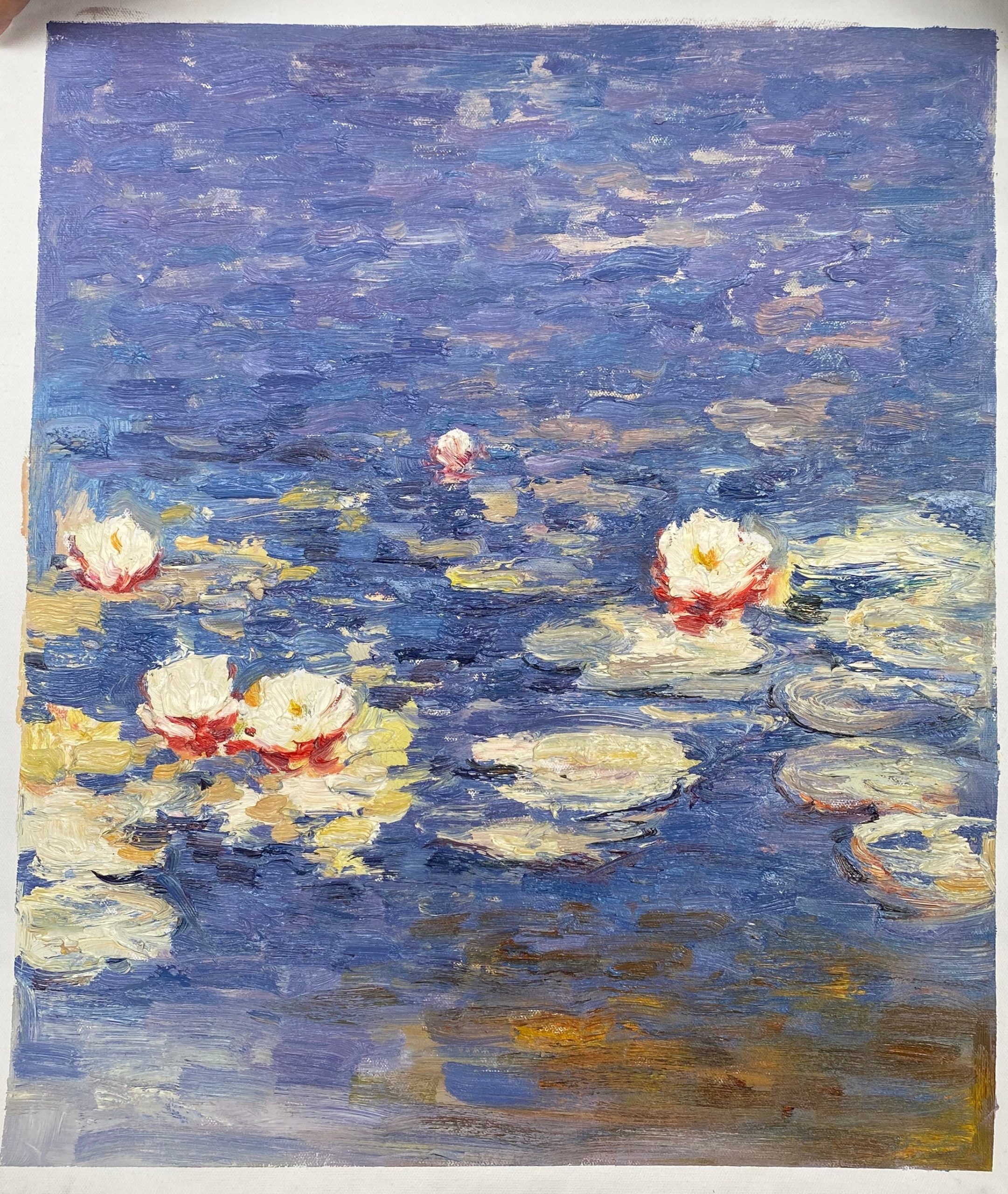Water Lilies in Tranquil Blue, Inspired by Monet #BGA 063 - Image 4