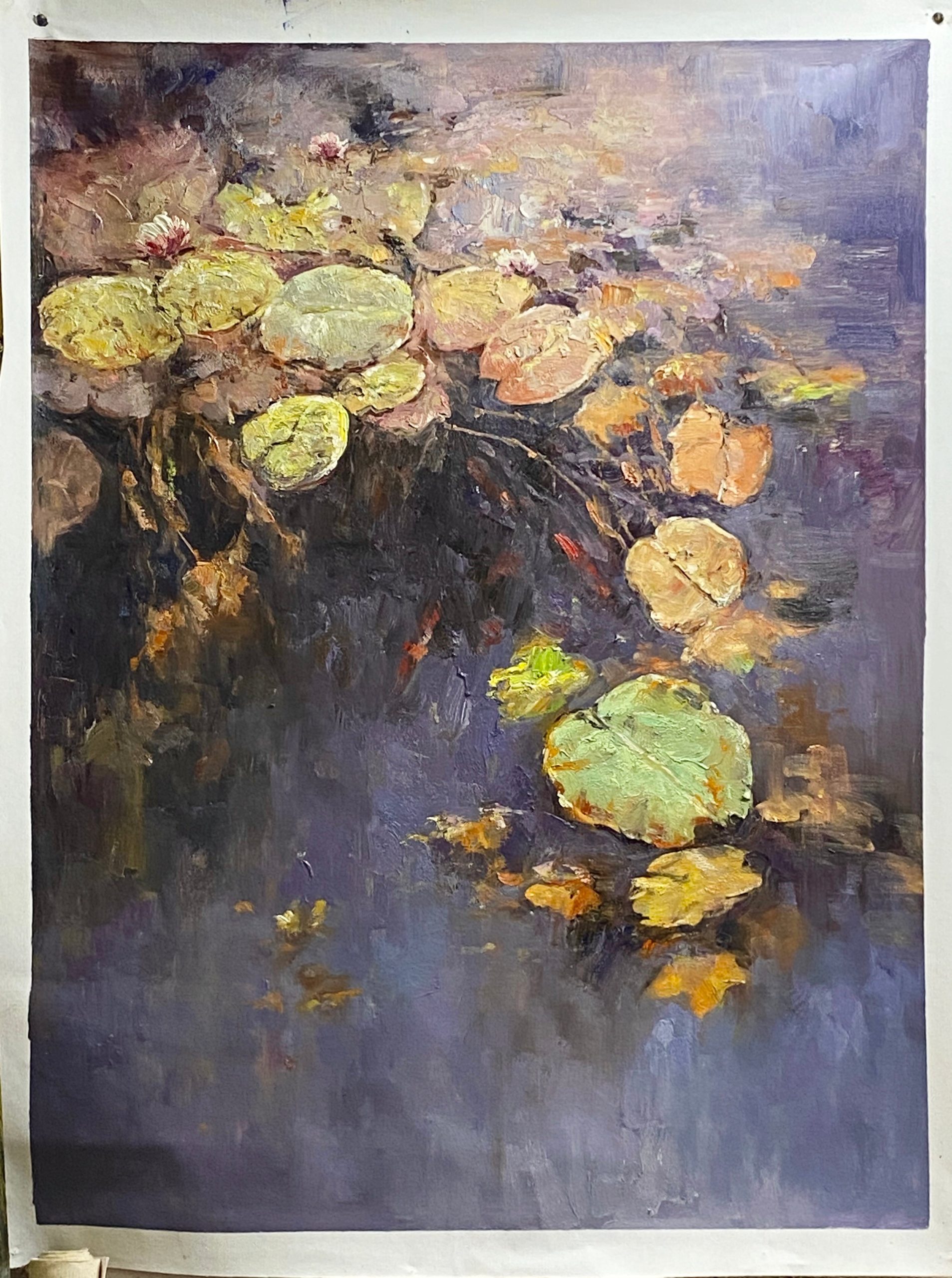 Twilight Lilies, Inspired by Monet, Impressionistic Wall Art #BGA 065 - Image 5