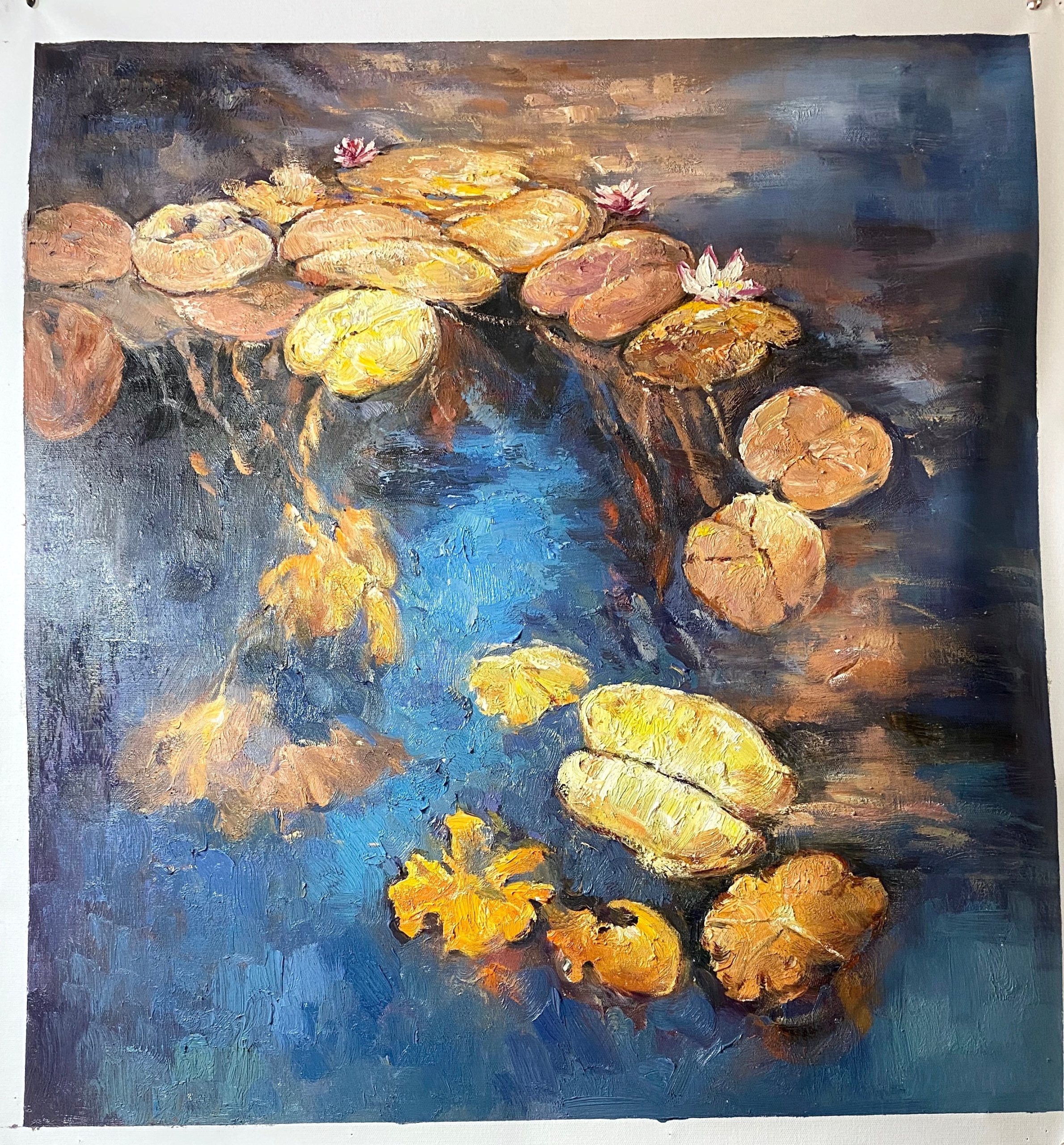 Sunlit Lily Pads, Inspired by Monet, Contemporary Art #BGA 066 - Image 5