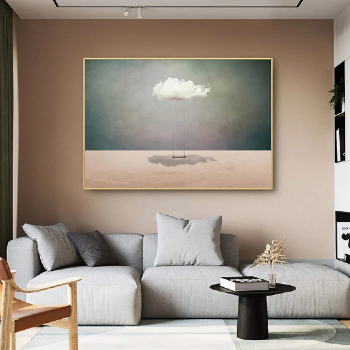 Turquoise Surreal Cloudscape Wall Art, Dreamlike Canvas #BGA 160 - Image 8