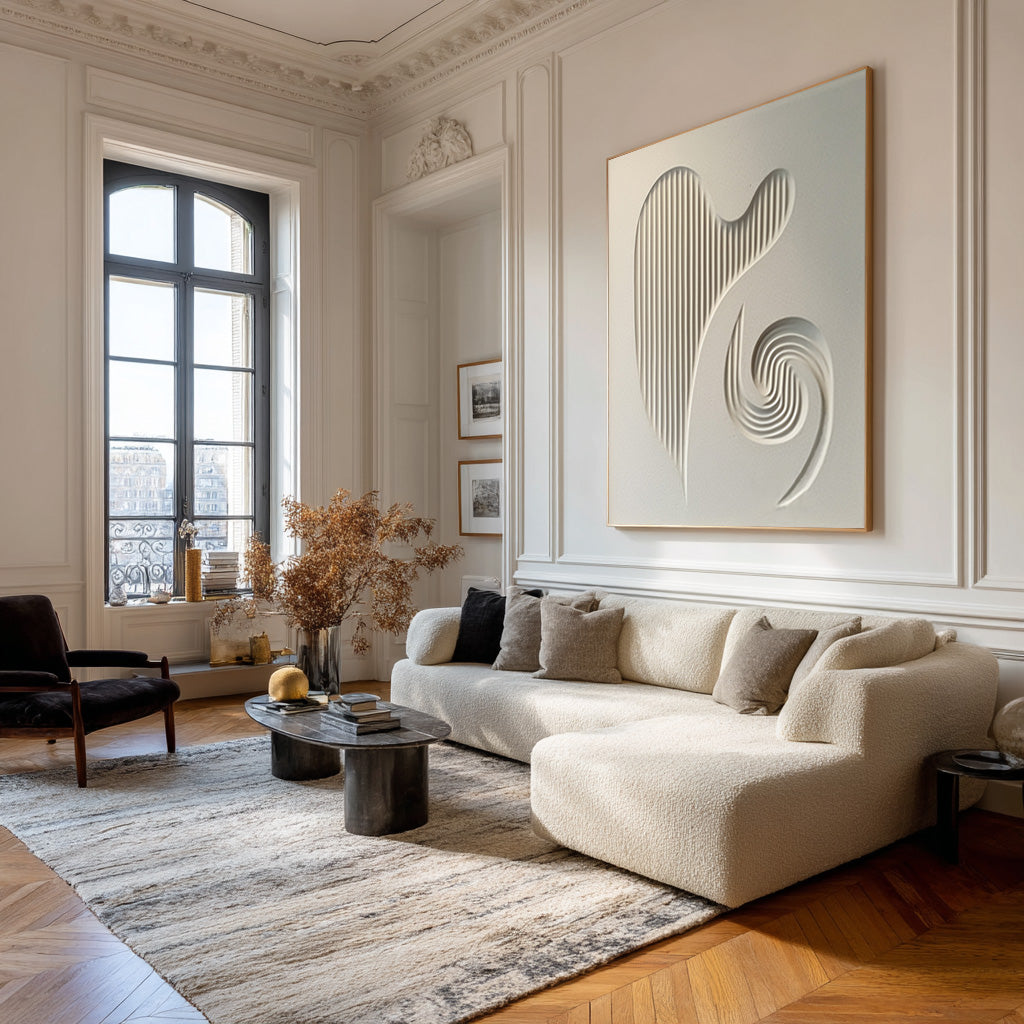 Abstract Dimensional Art - Textured White Panel #WG 080 - Image 6