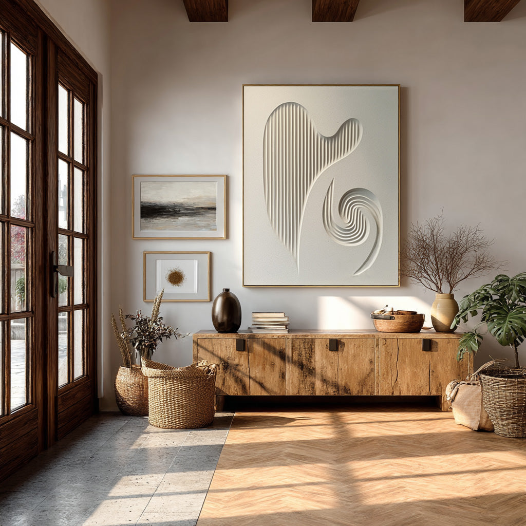 Abstract Dimensional Art - Textured White Panel #WG 080 - Image 8