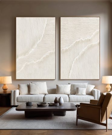 Modern 3D Textured Neutral Art Set Hallway Living Room #WG 070