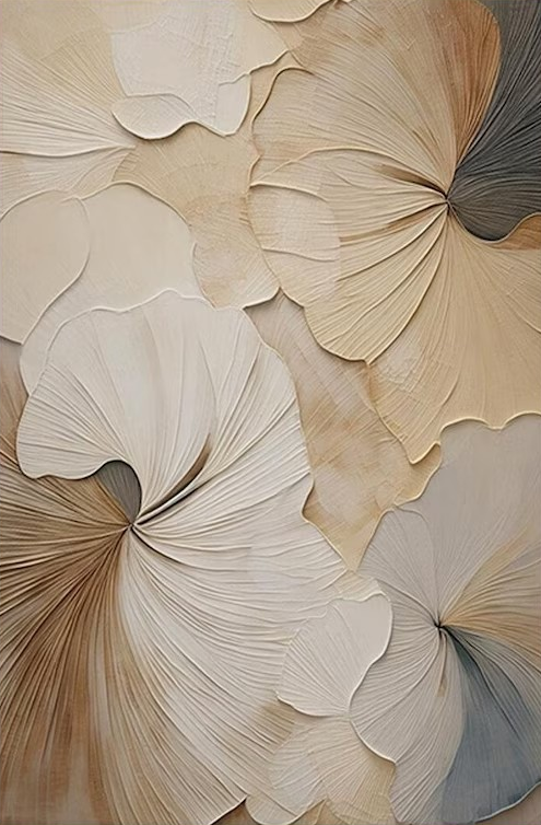 Neutral Bloom: Minimalist Floral Canvas, Elegant Beige Palette #BGA 205 - Image 3