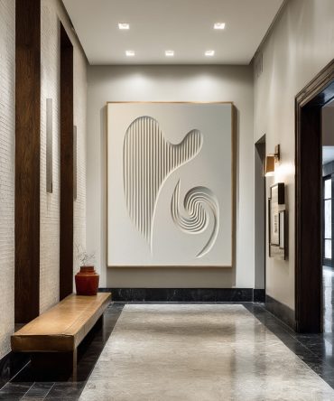 Abstract Dimensional Art - Textured White Panel #WG 080